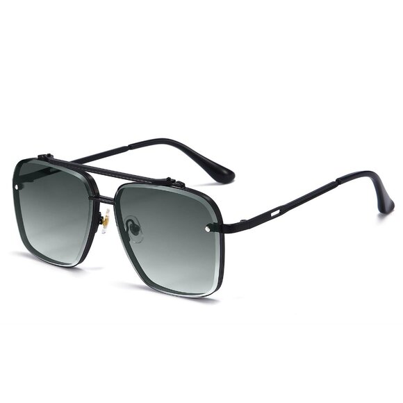 Vintage Square Aviator Sunglasses Metal Frame Gradient Lens UV400 Protection main image 6